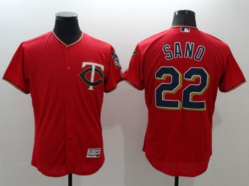 Twins #22 Miguel Sano Red Flexbase Authentic Collection Stitched MLB Jersey - Click Image to Close